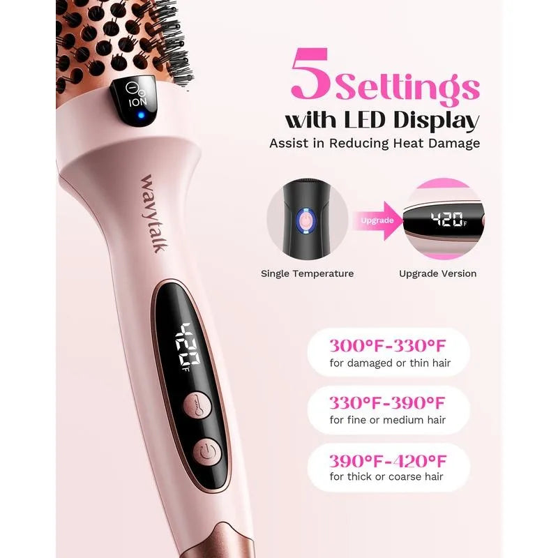 SmoothWave™ - Negative Ion 1.5 Inch Thermal Brush for Frizz-Free, Shiny Hair