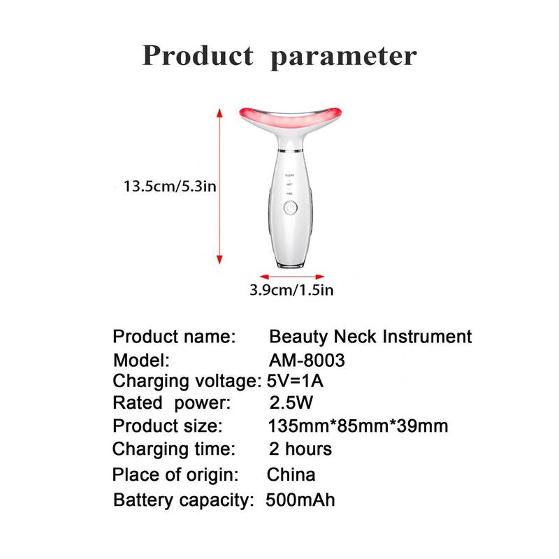 3 Color LED Facial Massager, Neck Massager, Beauty Neck Skin Care Face Massage Instrument for Christmas Gift, Beauty & Personal Care Face Sculpting Tool, High Frequency Wand, Massaging Machine, Winter Gift, Stocking Fillers, New Year Gifts